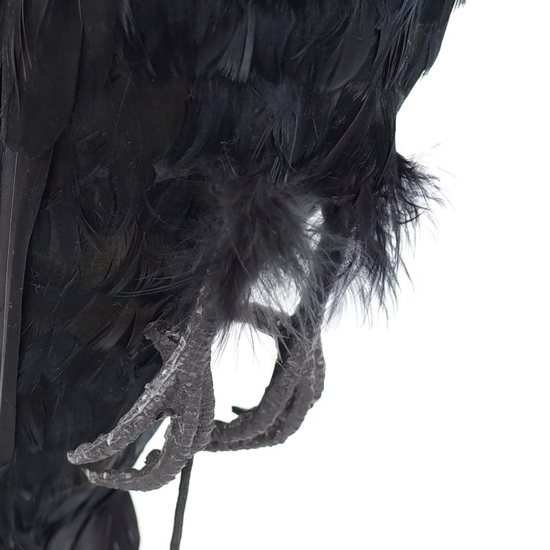 Etistta 17 inch Realistic Hanging Dead Crows Decoy Lifesize Extra Large Black Feathered Crow - Image 3